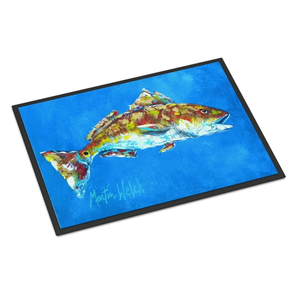 Carolines Treasures MW1098MAT Fish - Red Fish Seafood Two Door Mat Indoor Rug or Outdoor Welcome Mat 18X27 Doormat 18H X