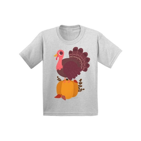 

Awkward Styles Thanksgiving T-Shirt Happy Turkey Toddler Shirt