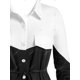 thumbnail image 3 of Camisa de botón con cordón de dos tonos de talla Rosegal Blusas Tallas Grandes, 3 of 5