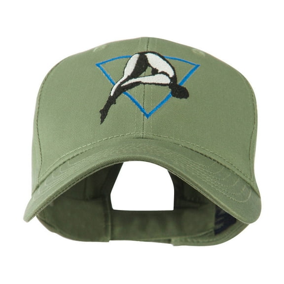 Diving Woman Logo Embroidered Cap - Olive OSFM