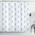 thumbnail image 1 of Ballerina Shower Curtain, Tender Dancer Snowflakes and Polka Dots Magical Monochromatic Ornament Print, Fabric Bathroom Set with Hooks, 69"WX70"L, Ceil Blue White, by Ambesonne, 1 of 3