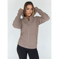 thumbnail image 5 of Womens Zip Up Hoodies Fleece Jackets Oversized Sweatshirts Fall Fashion Outfits Sweaters Winter Clothes Khaki M, 5 of 9