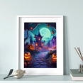 thumbnail image 2 of DIY 5D Diamond Painting Kit Adult Diamond Painting "Halloween Pumpkin Lantern Moon Castle" Full Diamond Crystal Rhinestone Embroidery Craft Kit Home Wall Decor Gift, 2 of 6