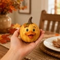 thumbnail image 4 of Cute Duck Face Halloween Pumpkin Decor 4.5 X 4.5 Inch Resin Statue for Outdoor Fall Porch Yard Home Autumn Display, 4 of 5