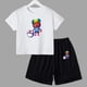 thumbnail image 4 of Conjunto de 2 piezas de camiseta y pantalones cortos divertidos de verano para niños y adolescentes, juego de lucha de algodón, Anime, Cosplay, ropa informal para niño y niña, conjunto para bebé, 4 of 5