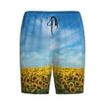 thumbnail image 4 of Wukai Blooming Sunflower Field Men’s Short Pajama Pants With Pockets Soft Sleep Pj Shorts for Men-Medium, 4 of 6