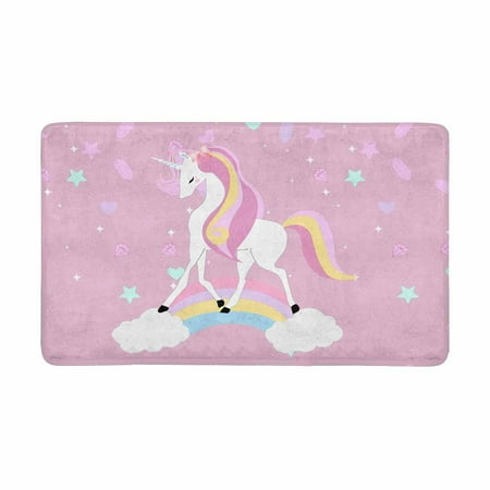 - MKHERT Vintage Cute Unicorn Pastel Adorable Cartoon Animal Doormat Rug Home Decor Floor Mat Bath Mat 30x18 inch