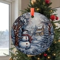 thumbnail image 2 of Christmas Ornament, Christmas Decoration, Holiday Gift,Heirloom Keepsake, Round , Gift Exchange, Gift Idea, Snowman, Holiday Keepsake, Xmas Tree Hanging Decoration, Seasonal Gift I, 2 of 5