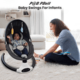 thumbnail image 3 of Electric Baby Swing for Infants & Toddler, Portable Babies Swinger for Newborn Boy/Girl, Baby Bouncer Swing, Remote Control Bluetooth Music Speaker 5 Speeds, Baby Chair w/Safety Belt & 2 Toys (Black), 3 of 13