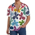 thumbnail image 2 of Picia Colorful Butterflies Men's Linen Shirts Short Sleeve Cuban Beach Shirts Casual Shirts Button Down Shirt for Men Beach Summer Wedding Shirt-XX-Large, 2 of 7