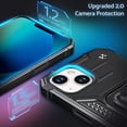 thumbnail image 4 of Designed for iPhone 14 Case, Military Grade Protective Phone Case Cover with Enhanced Metal Ring Kickstand [Support Magnet Mount] Compatible with iPhone 14 6.1, Black, 4 of 5
