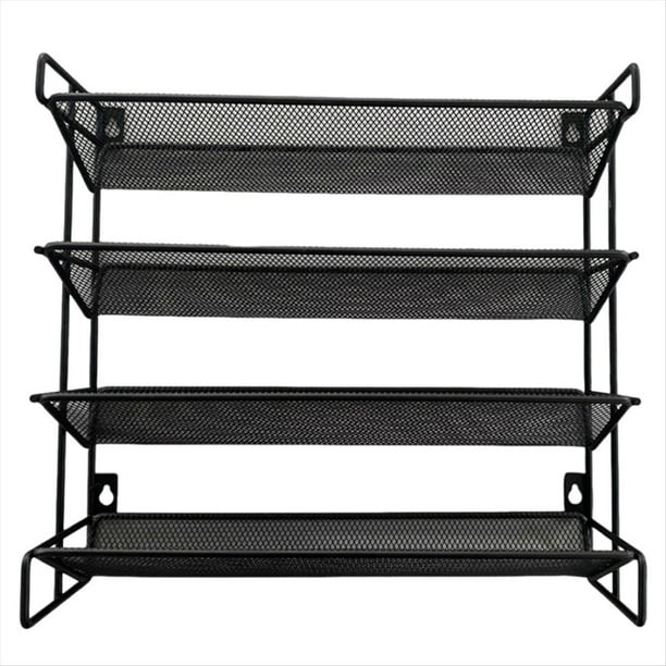 Organizador de de 4 Niveles, Organizador de Tarros de de Metal Que Ahorra Espacio, Organizador de Condimentos para Encimera de Gabinete de Cocina