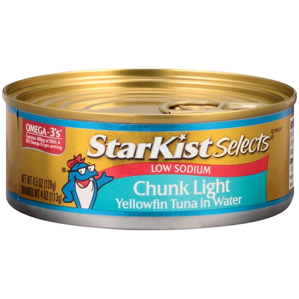 StarKist Selects Low Sodium Chunk Light Tuna in Water, 4.5 ...
