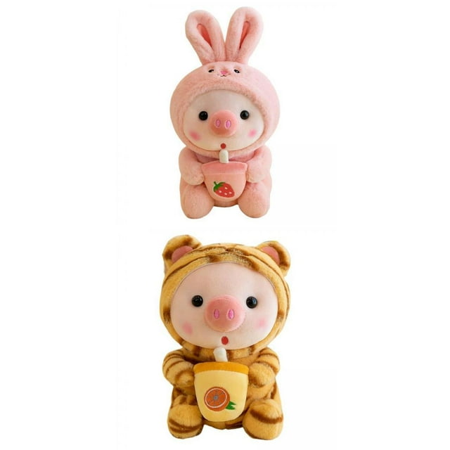 2x juguetes de peluche dormitorio sala de estar regalos de cumpleaños Tigre+Conejo Macarena Muñeca linda