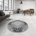 thumbnail image 4 of Ahgly Tapis Rond Lavable en Machine Intérieur Transitionnel Gris Nuage Gris, 4 Pieds Rond, 4 of 7