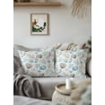 thumbnail image 2 of Outdoor Pillows Waterproof, Teal Coastal Throw Pillows with Inserts Included, Summer Nautical Beach Coral Starfish Shell Vintage Indoor Outdoor Decorative Lumbar Pillow for Bed/Couch 18"x18", 1Pcs, 2 of 8