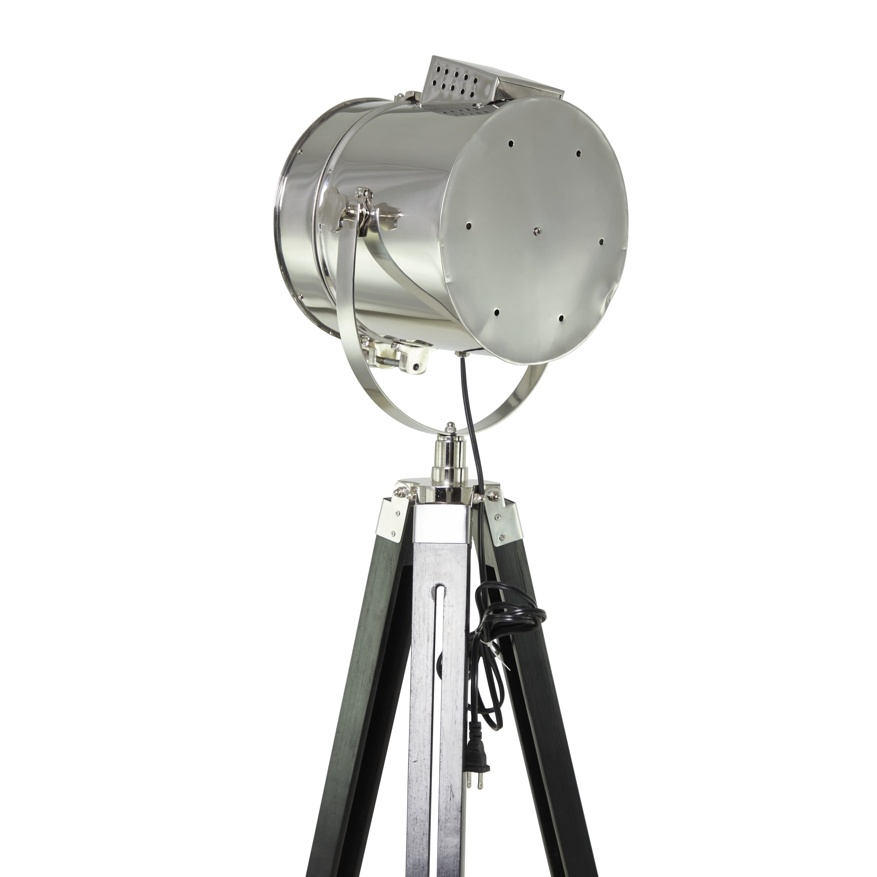 DecMode 70" Spotlight Black Floor Lamp with Silver Metal Shade