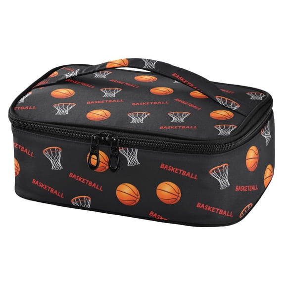 ALAZA Basketball Lunch Box Insulated Cooler Tote Bag Reusable School Picnic Travel Office