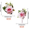 thumbnail image 2 of Wrist Corsages for Wedding 2pcs Rose Wrist Corsage and Boutonniere Set Handmade Artificial Bride Bridesmaid Wrist Corsage Groom Boutonniere for Wedding Flowers Accessories Prom Suit-Pink, 2 of 6