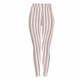 thumbnail image 3 of Feancey High Waisted Leggings for Women Full Length Halloween Yoga Pants Vintage Vertical Stripe Print Workout Tights Holiday Casual Skinny Pants Beige M, 3 of 10