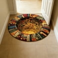 thumbnail image 5 of Amzcrzy Circular Carpet Optical T-Rexs Book Cave Crystal-Velvet Round Rug Non-Slipes Floor Mat for Bedroom Library and Study Room Decor Bathroom Rugs Outdoor Rug Rugs for Living Room, 5 of 5