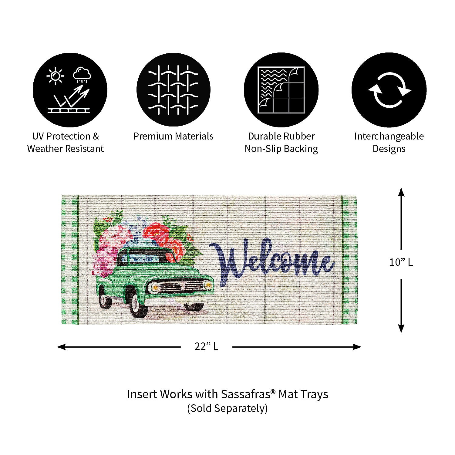 Evergreen Spring Flower Delivery Textured Sassafras Indoor Outdoor Switch Doormat 1'10"x10" Multicolored