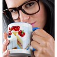 thumbnail image 2 of 3drose, Vanilla Cake with Strawberries, 15oz Two-tone Blue Mug, 2 of 6