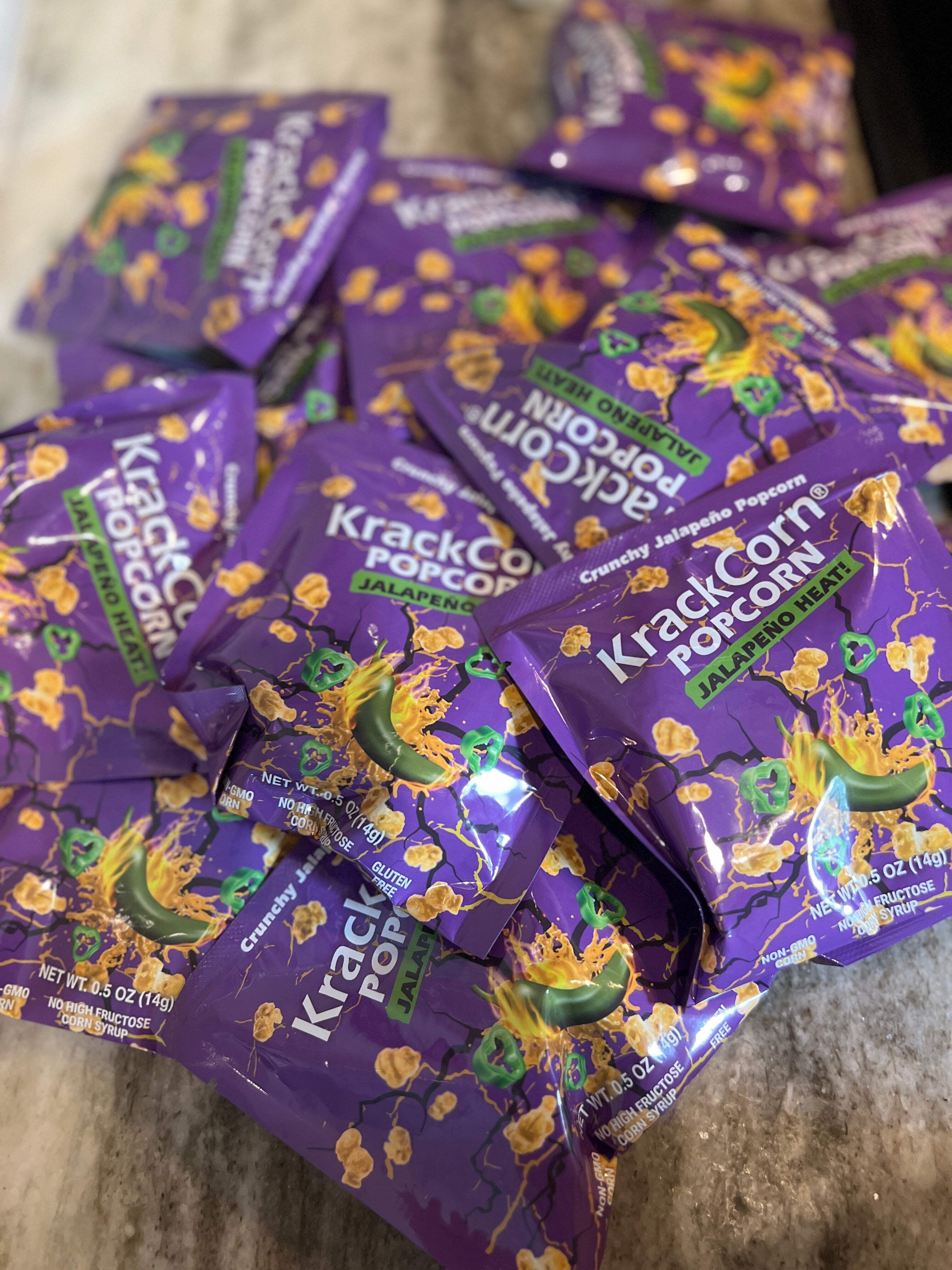 KrackCorn® Popcorn 1.25oz Jalapeno Heat Snack Size - 12 pack
