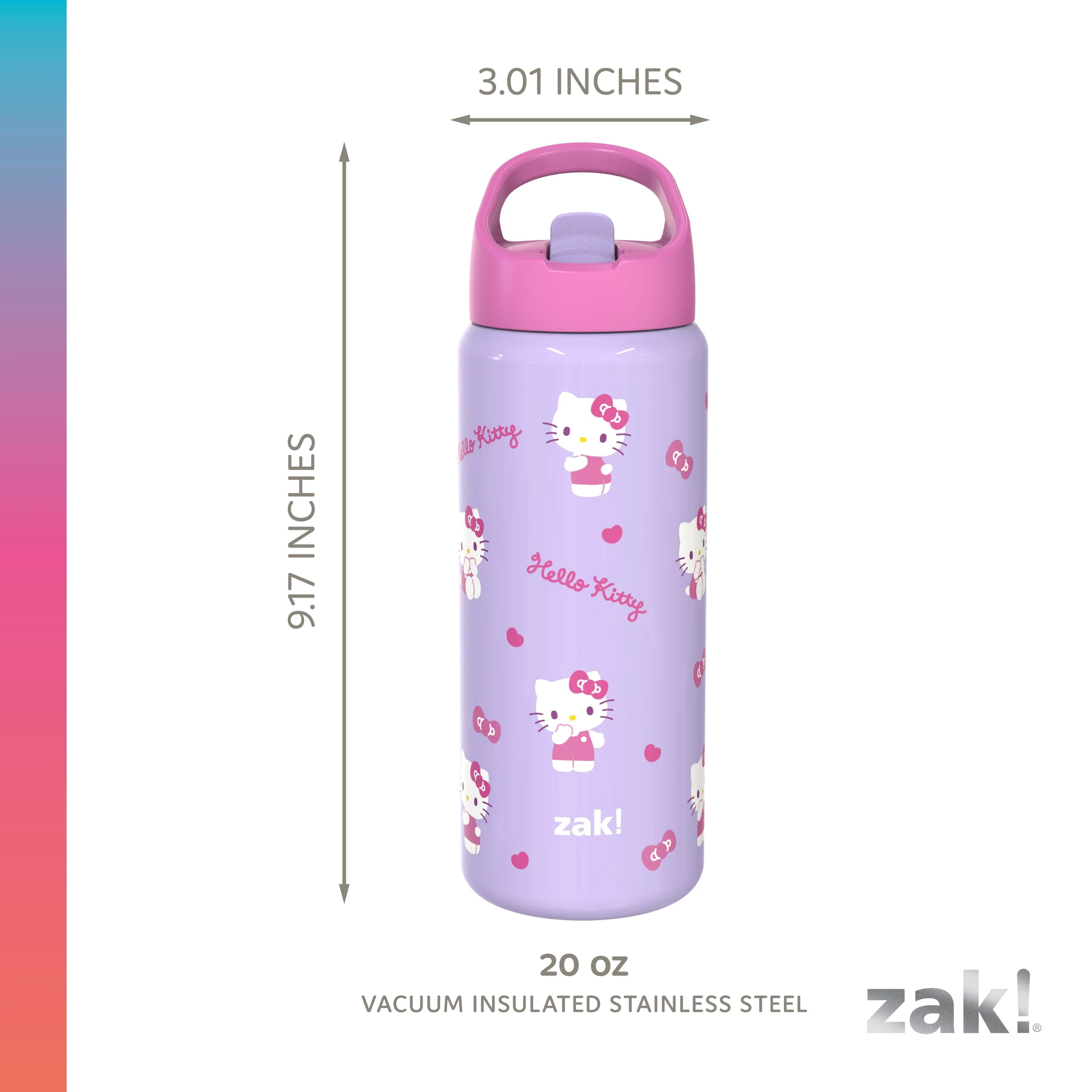 Zak Designs 20oz Hello Kitty Stainless Steel Clutch