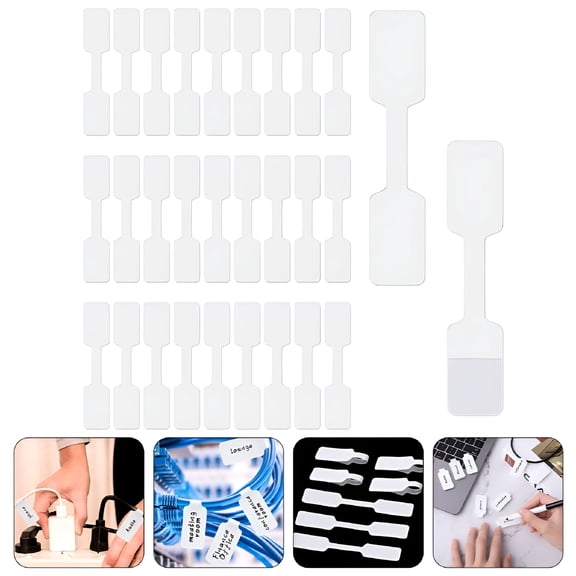 CCOCC 100pcs Cord Labels Tags White Cable Tags Wire Tags Markers for Electronics Computers