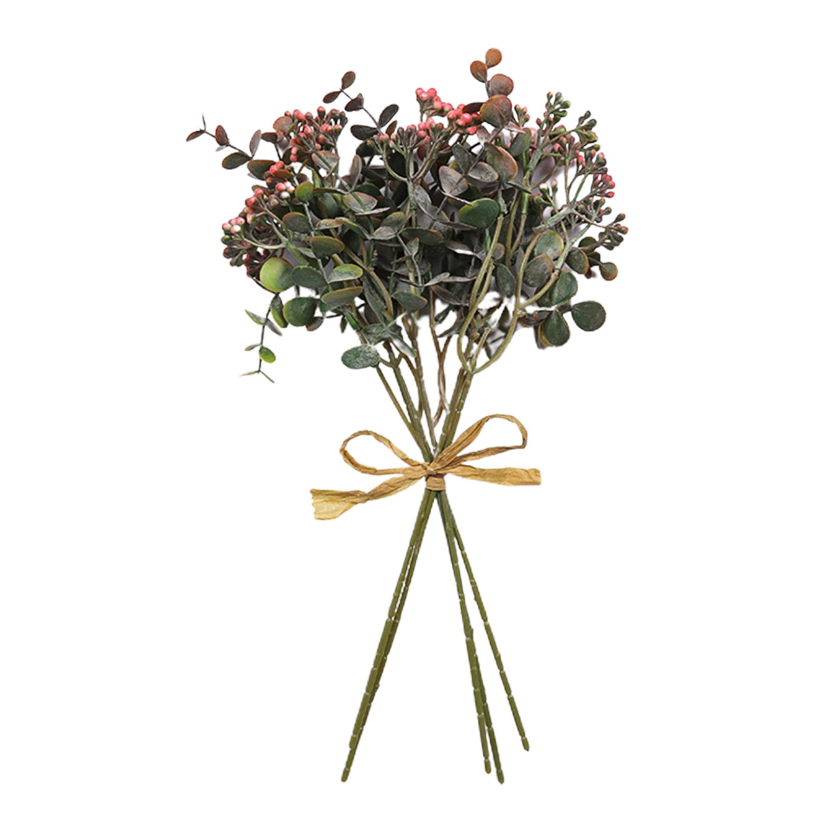 5PCS Faux Eucalyptus Leaves Stems, Artificial Eucalyptus Flowers