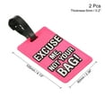 thumbnail image 2 of Equipaje Etiqueta, PVC Identificador Tarjeta Soporte Etiqueta, Disculpe Yo, No Tu Bolsa Patrón Viaje Bolso Etiqueta con Ajustable Correa para Equipaje Maleta, Rosa 2 Paquete, 2 of 5