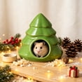 thumbnail image 2 of Qocolcyl Green Ceramic Christmas Tree Hamster House, Pinaster Shaped Small Pet Hideout Bed, Breathable Cooling Habitat For Hamsters, Gerbils And Small Rodents, 2 of 7