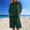 thumbnail image 2 of Tumotour 2 Piece Outfits Set For Women Summer Casual Wear Matching Two Piece Shirts And Drawstring Shorts Spring Outfit 2025, 2 of 7