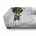 thumbnail image 3 of Chihuahua Soft Flannel Fleece Throw Blanket, Creative Watercolor Style Painting of Big Eyed Dog with Gem Collar, Cozy Plush for Indoor and Outdoor Use, 50" x 60", Multicolor, by Ambesonne, 3 of 6