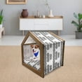 thumbnail image 3 of Oriental Pet House, Round Mandala Moroccan Ornament Mosaic Tile Print, Outdoor & Indoor Portable Dog Kennel with Pillow and Cover, 5 Sizes, White Black, by Ambesonne, 3 of 5