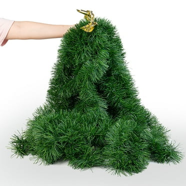 50FT Christmas Garland for Christmas Decoration, Non-Lit Soft Green Unlit Artificial Greenery Garland for Outdoor Or Indoor Decor, Artificial Christmas Twist Garland for Wedding Party Decoration