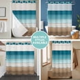 thumbnail image 5 of No Hook Shower Curtain with Snap in Liner, Farm Blue Gradient Wood Board Waterproof Bath Curtain Double Layers with See Through Top Window, Brown Wooden Hotel Shower Curtains 60x72in, 5 of 9