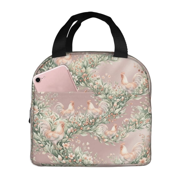 Chicken Lunch Bag Reusable Zipper Closure Leakproof Insulated Lunch Box Cooler Tote Bag Food Container Snack Bag