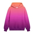 thumbnail image 3 of Girls Sweatshirt Nelozsy Girls Gradient Color Hooded Sweatshirt Kids Long Sleeve Loose Pullover Hoodie For Fall Winter Red 5-6 Years, 3 of 6