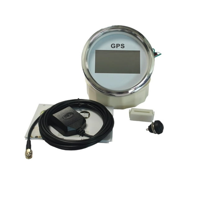 7 Backlights 85mm Boat Car Digital GPS Speedometer LCD Speed Gauge Odometer Course With GPS Antenna