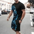 thumbnail image 2 of Honeeladyy Men's 2 Pieces Short Sets Cotton Henley Shirts Short Sleeve Casual Beach Shorts Summer Yoga Outfits #Vc-Black-M, 2 of 5