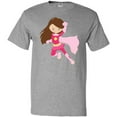 thumbnail image 3 of Inktastic Superhero Girl, Cute Girl, Brown Hair, Pink Cape T-Shirt, 3 of 5