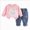 T101-Red, variant on 6-12 Months Toddler Toddler Boys Girls Long Sleeve Cartoon Top Jeans Pants Fall Winter Girls Clothing Sets Children's Gift Set Girls Blue Tracksuit