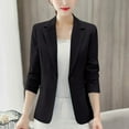 thumbnail image 2 of Atogsazn Women's 3/4 Sleeve Blazer Casual Loose Office Work Blazers Business Tunic Top Outfit Fashion Blouses Black M, 2 of 5