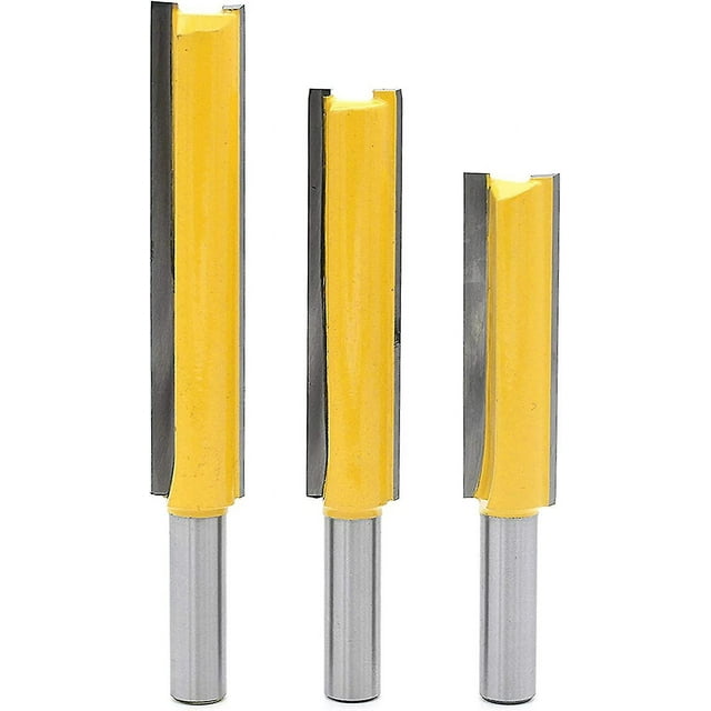 3 uds 8mm vástago recto Router Bit cortador hoja ranura carpintería Extra larga longitud de corte Hy