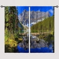 thumbnail image 2 of Nature Curtains Rod Pocket Blackout Room Darkening Curtains with Forest River Mountain Scenery Scene Print Pattern Landscape Theme Window Drapes for Bedroom Living Room 2 Panels 52 x 63 Inch, 2 of 6