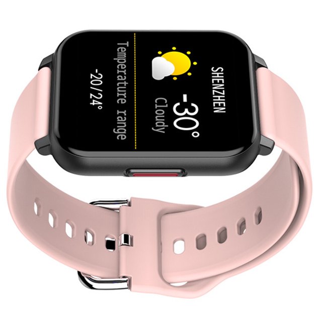 Sidaley Nuevo T82 Bluetooth 5.0 Reloj de de frecuencia cardíaca Pantalla táctil Reloj inteligente Reloj de presión arterial Reloj de Electrónica rosado