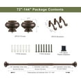 thumbnail image 6 of 72-144 Inches Curtain Rods for Window, 1 Inch Diameter Drapery Rod with Resin Finials, Ideal Adjustable Heavy Duty Single Curtains Rod for Bedroom, Living Room Decoration, Matte Brown, 6 of 6