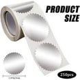 thumbnail image 2 of Tutuviw 2" Round Labels Green Foil Blank Stickers, Certificate Wafer Seals with Serrated Edge, Green Metallic Seals for Package, Wedding Envelope, Graduation, 250 Stickers Per Roll (Silver), 2 of 8